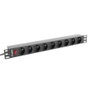 Lanberg PDU-09E-0300-BK con 9 Tomas Francesas